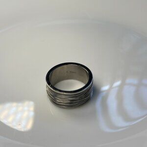 Strata Core: Textured Steel Ring – Industrial Layers, Heavyweight Energy